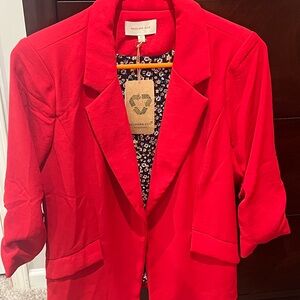Skies Are Blue Vibrant Red Blazer